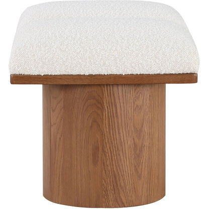 Pavilion Cream Boucle Fabric Bench