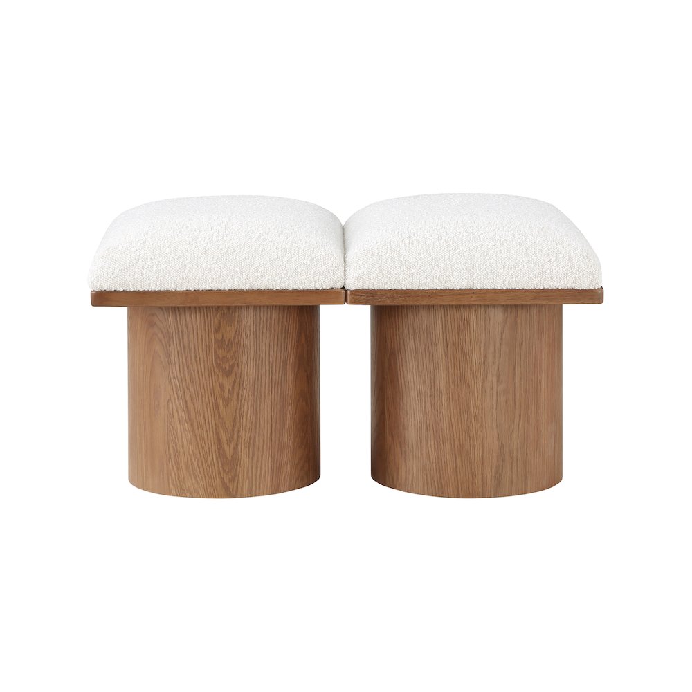 Pavilion Cream Boucle Fabric Bench