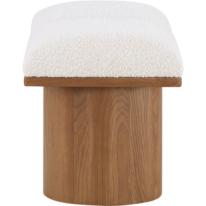 Pavilion Cream Boucle Fabric Bench