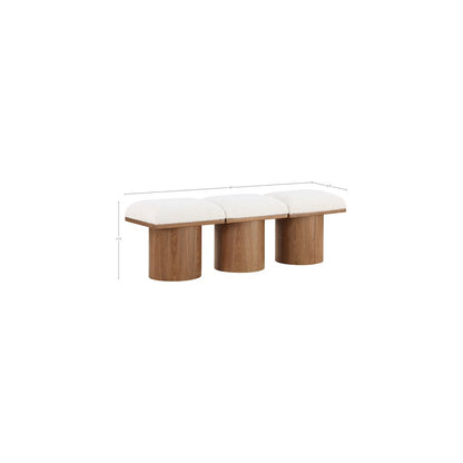 Pavilion Cream Boucle Fabric Bench