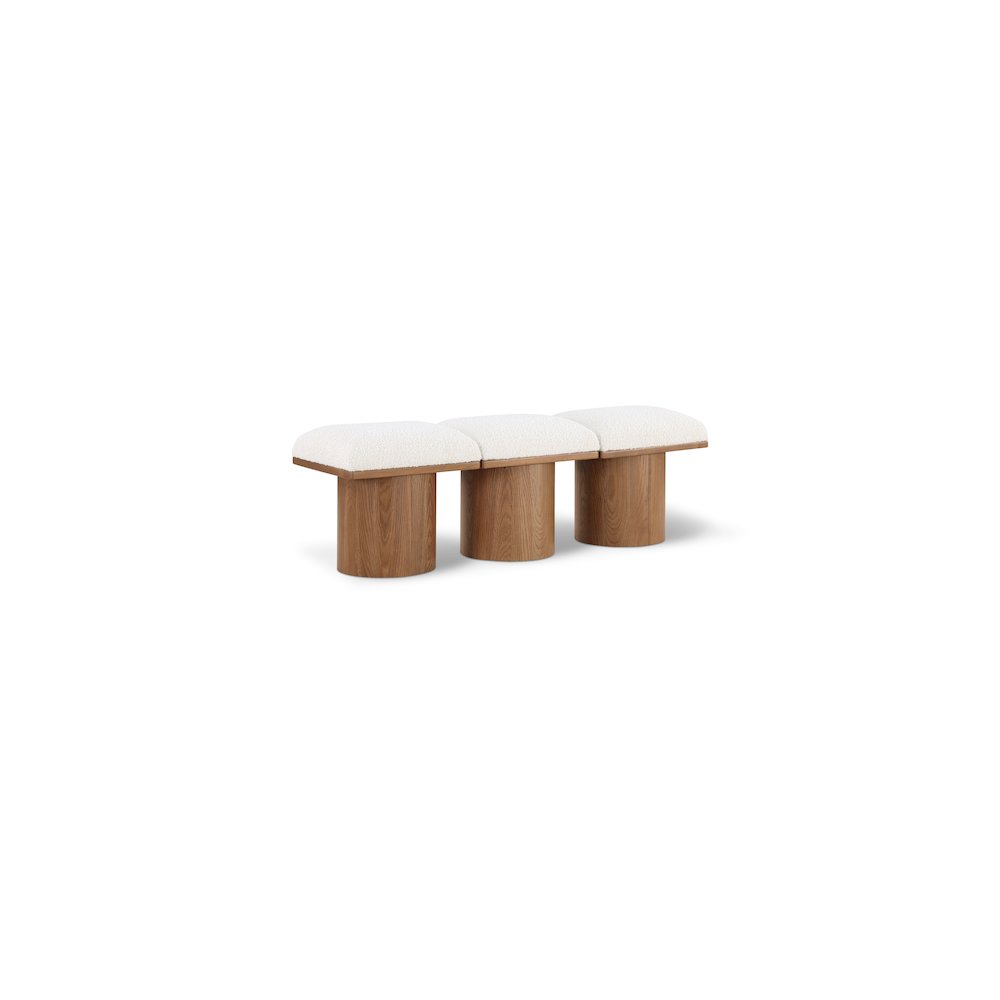 Pavilion Cream Boucle Fabric Bench