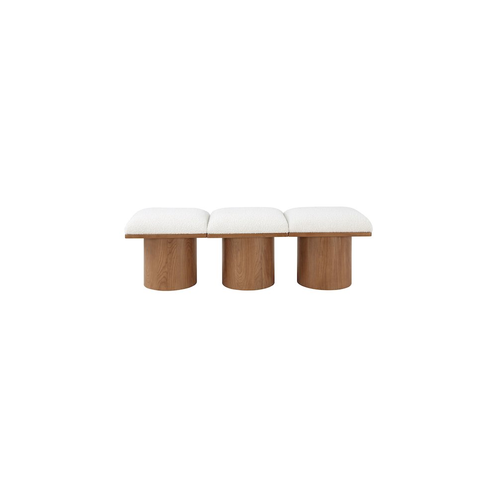 Pavilion Cream Boucle Fabric Bench