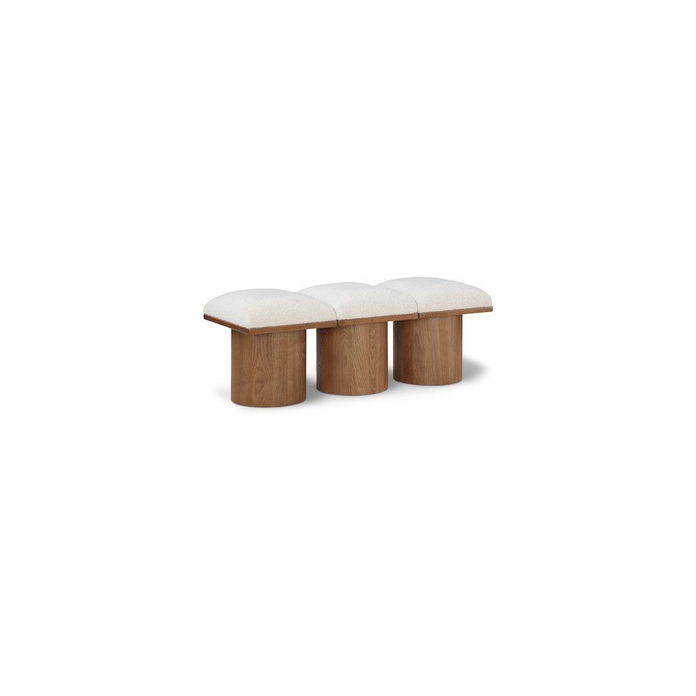 Pavilion Cream Boucle Fabric Bench