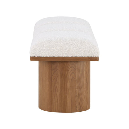 Pavilion Cream Boucle Fabric Bench