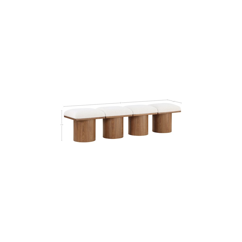 Pavilion Cream Boucle Fabric Bench