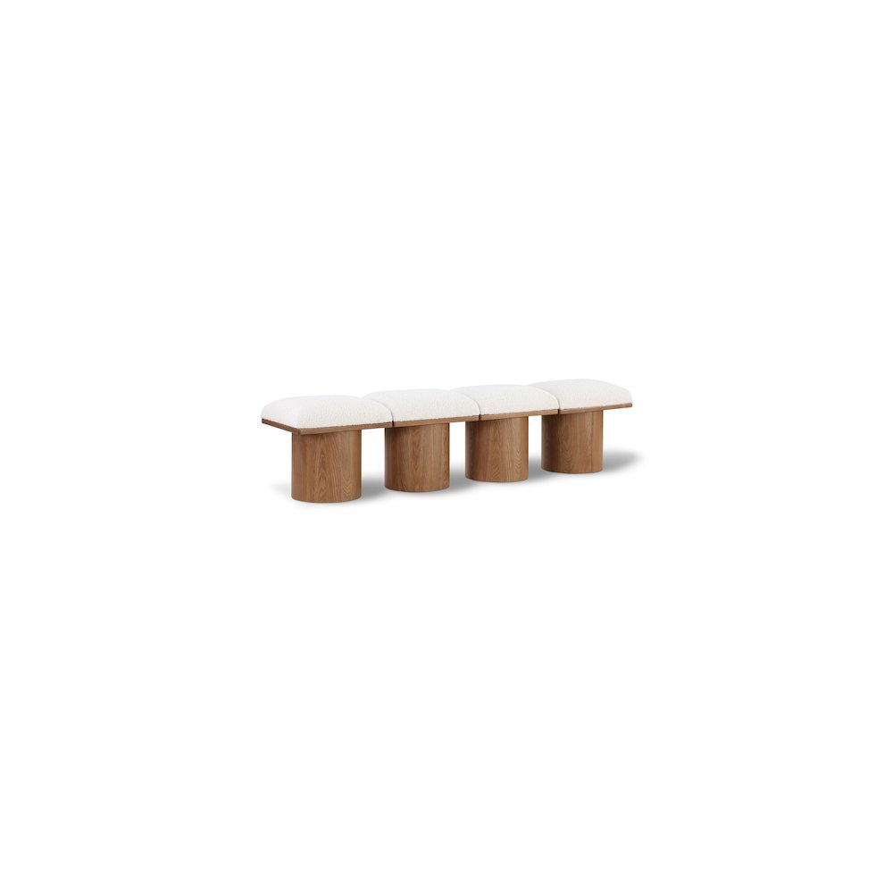 Pavilion Cream Boucle Fabric Bench
