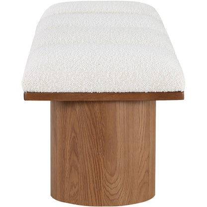 Pavilion Cream Boucle Fabric Bench