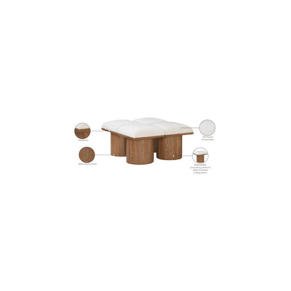 Pavilion Cream Boucle Fabric Bench