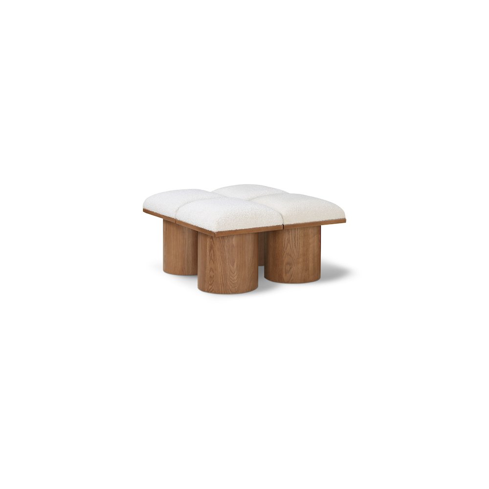 Pavilion Cream Boucle Fabric Bench