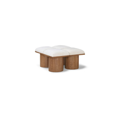 Pavilion Cream Boucle Fabric Bench