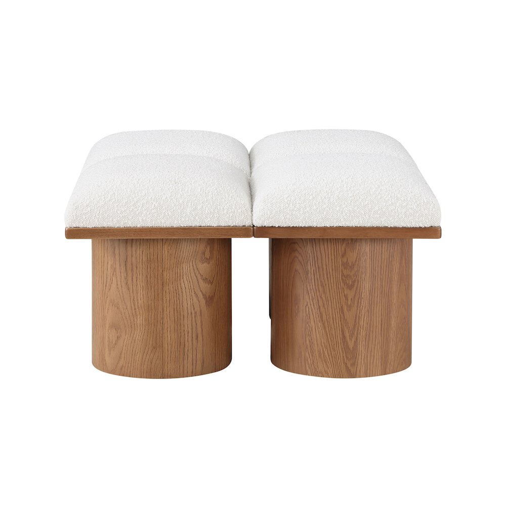 Pavilion Cream Boucle Fabric Bench