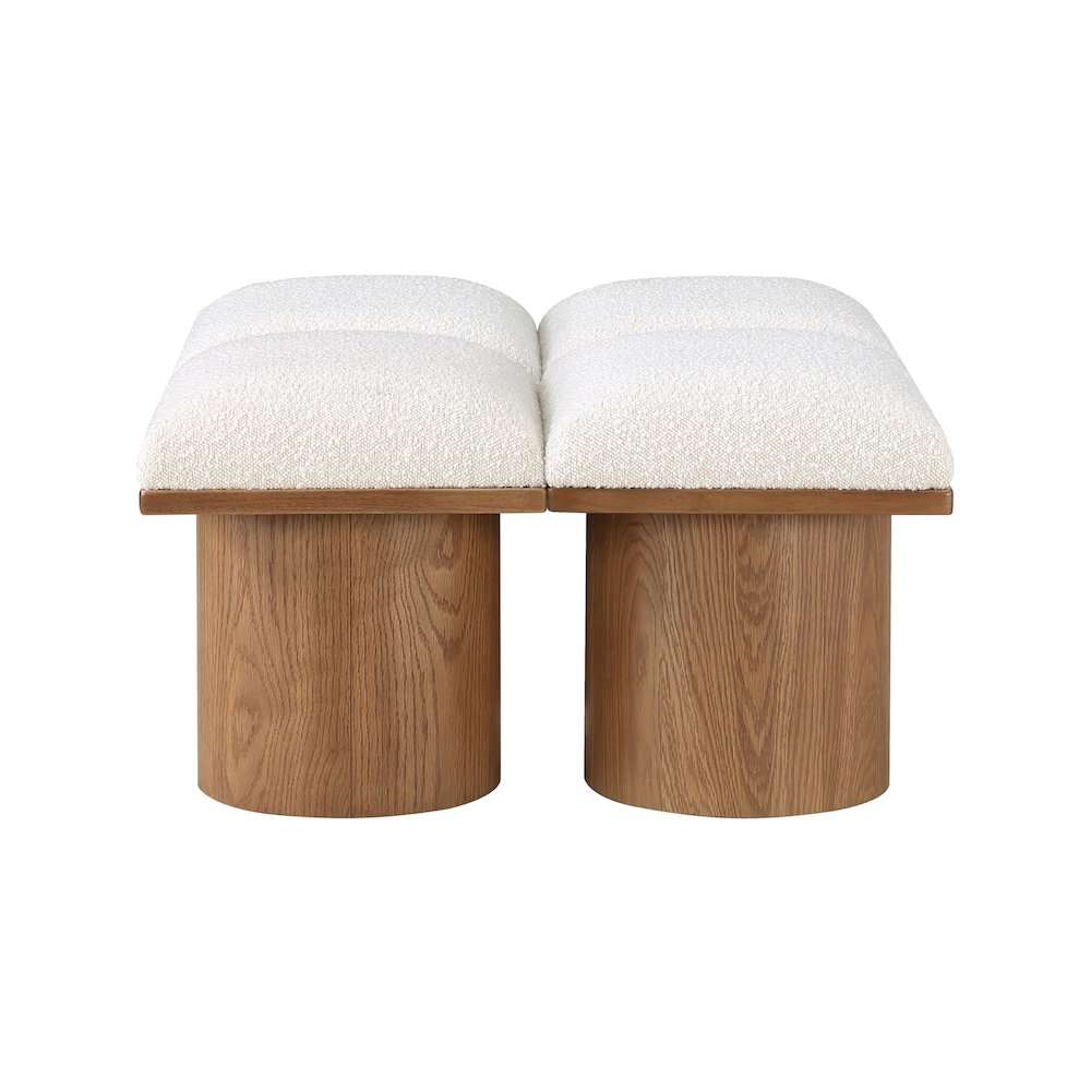 Pavilion Cream Boucle Fabric Bench