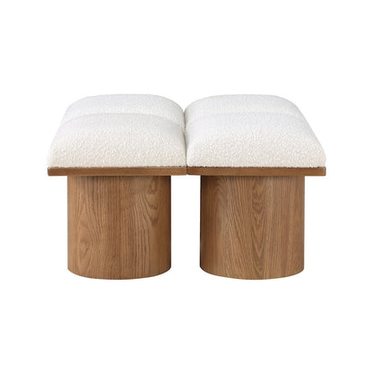 Pavilion Cream Boucle Fabric Bench