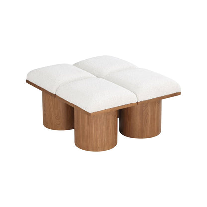 Pavilion Cream Boucle Fabric Bench