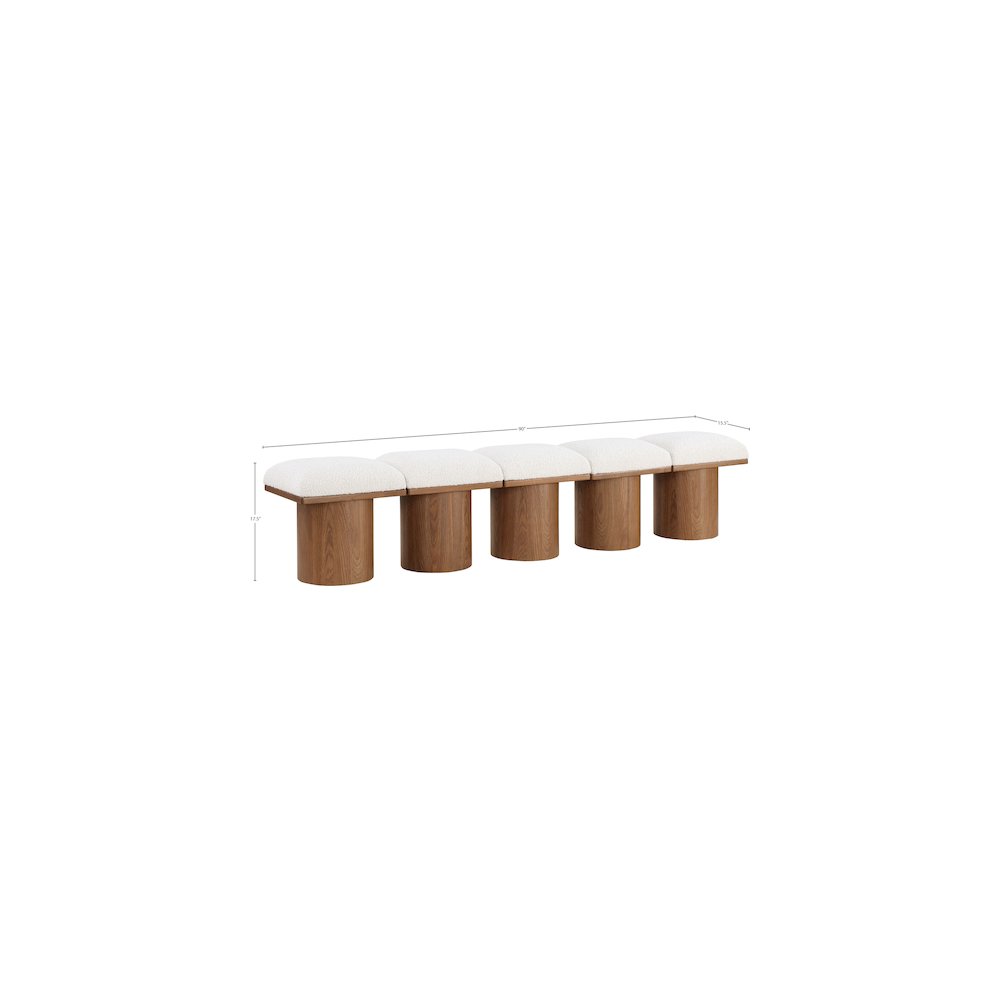 Pavilion Cream Boucle Fabric Bench