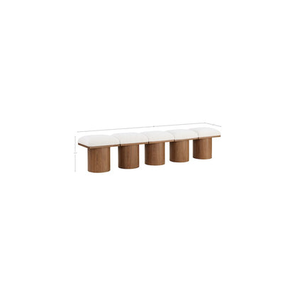 Pavilion Cream Boucle Fabric Bench
