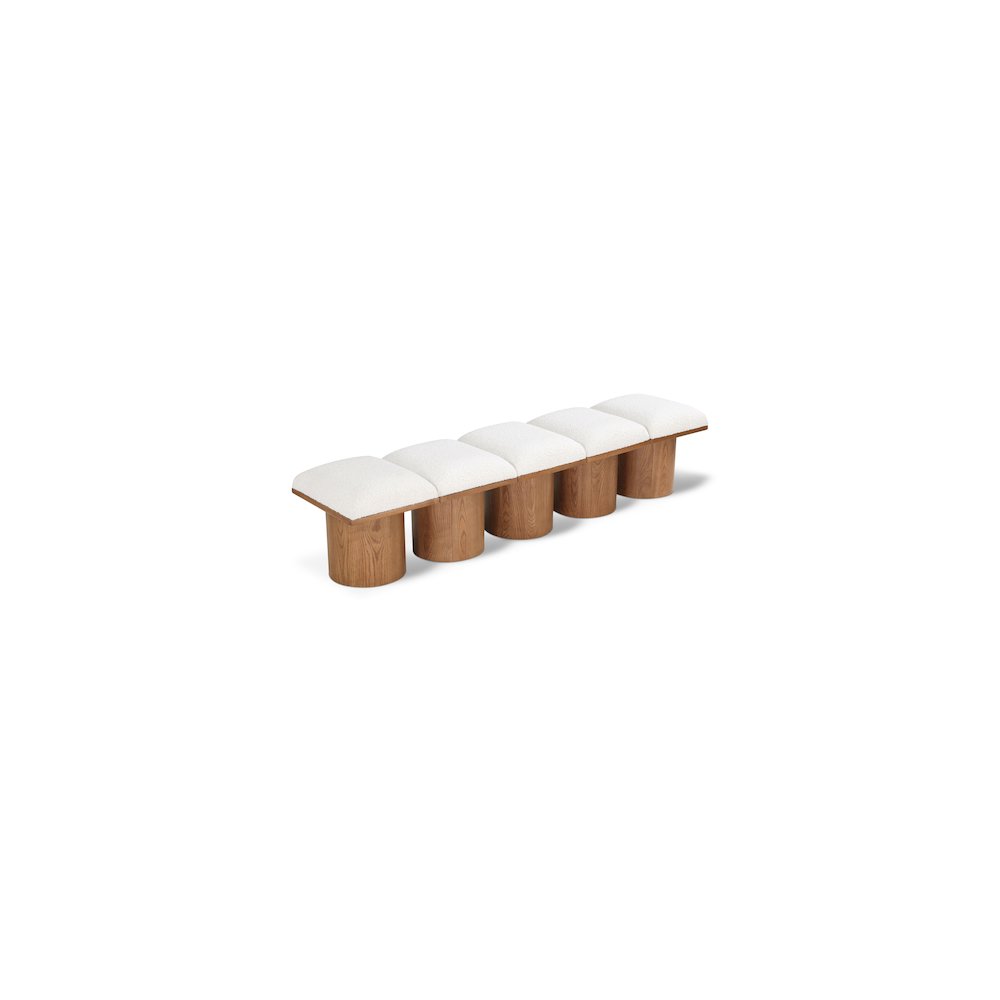 Pavilion Cream Boucle Fabric Bench