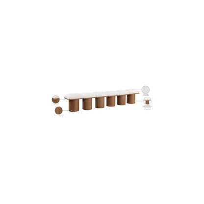 Pavilion Cream Boucle Fabric Bench