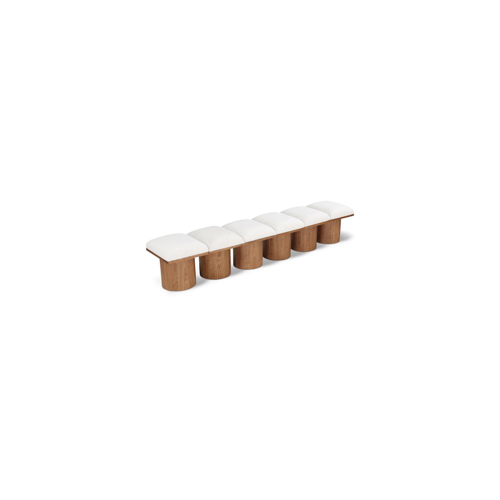Pavilion Cream Boucle Fabric Bench