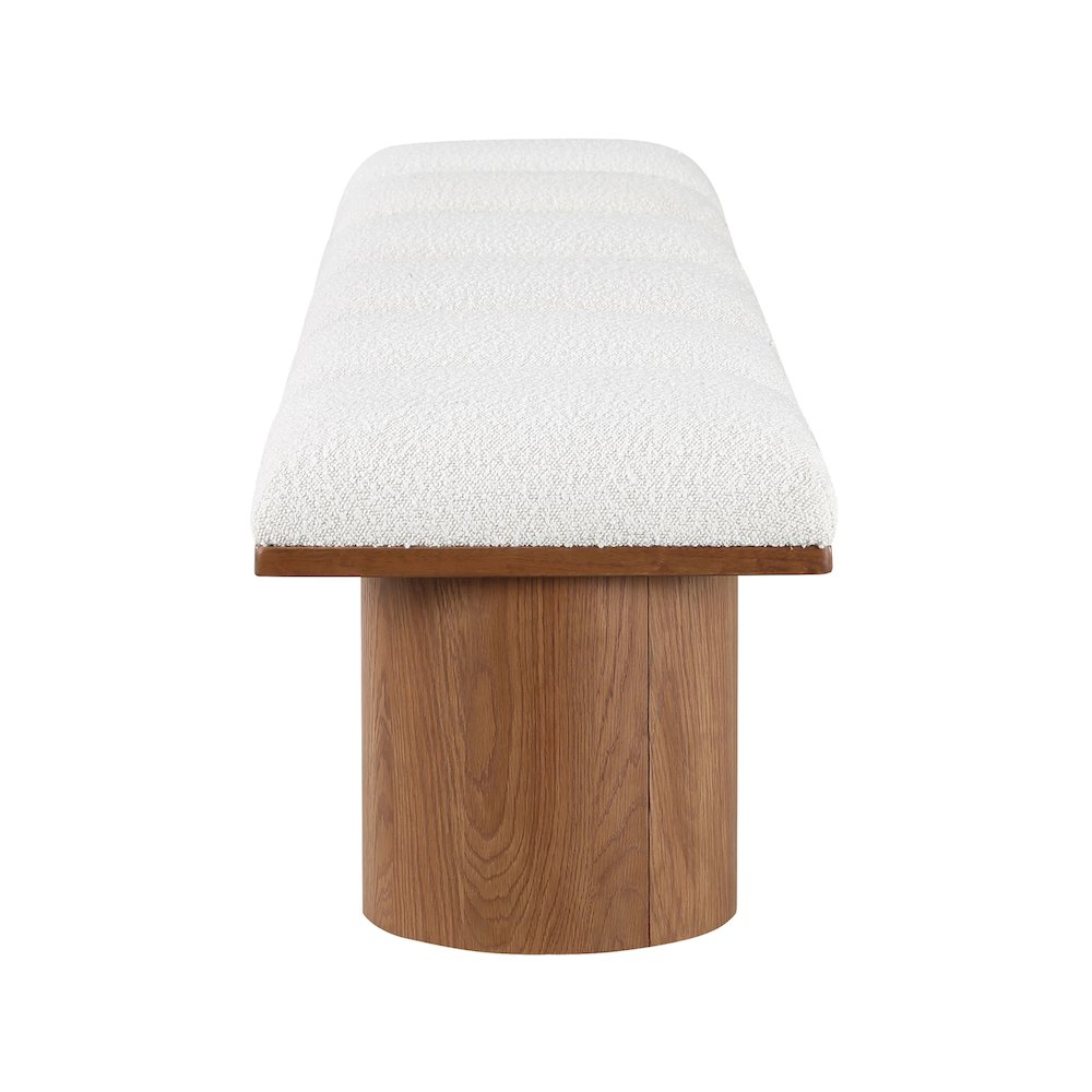 Pavilion Cream Boucle Fabric Bench