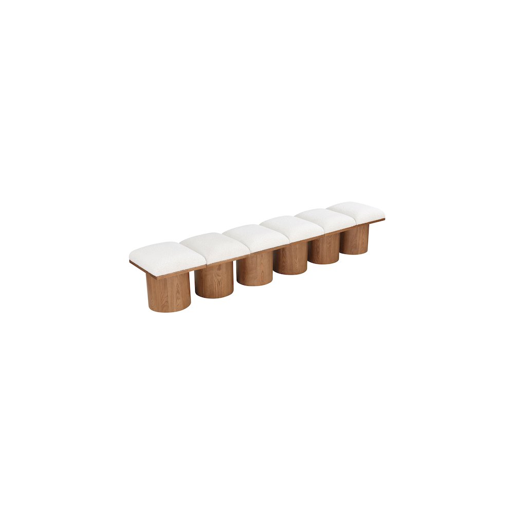 Pavilion Cream Boucle Fabric Bench