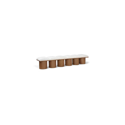 Pavilion Cream Boucle Fabric Bench
