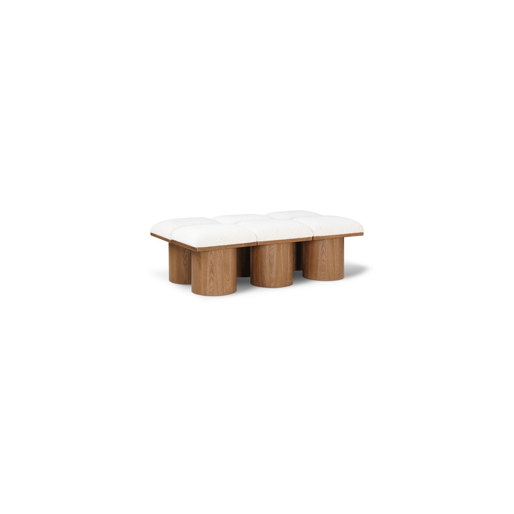 Pavilion Cream Boucle Fabric Bench