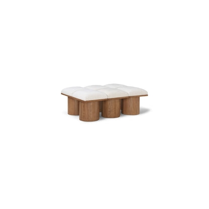 Pavilion Cream Boucle Fabric Bench