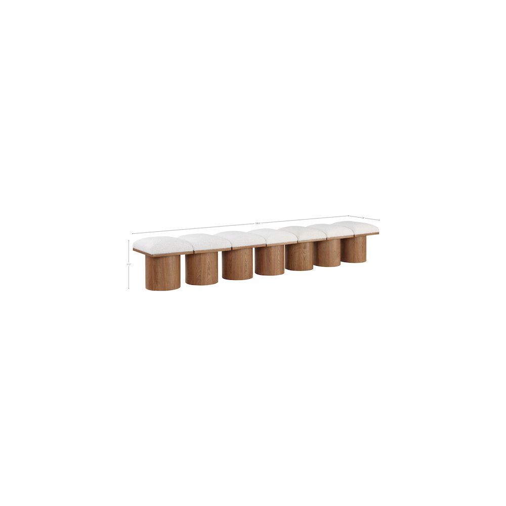Pavilion Cream Boucle Fabric Bench