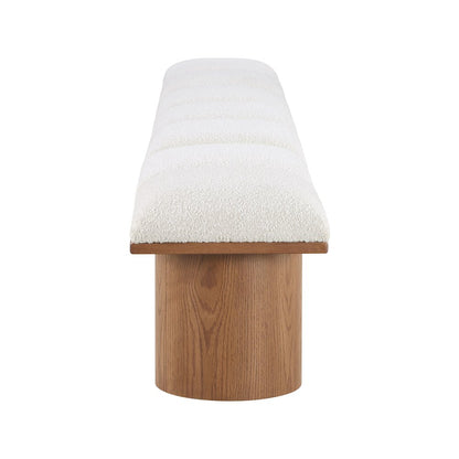 Pavilion Cream Boucle Fabric Bench