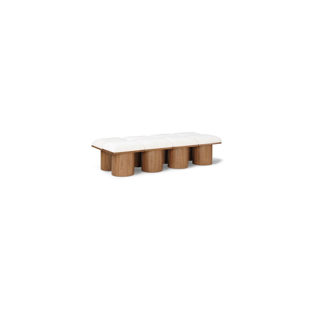 Pavilion Cream Boucle Fabric Bench