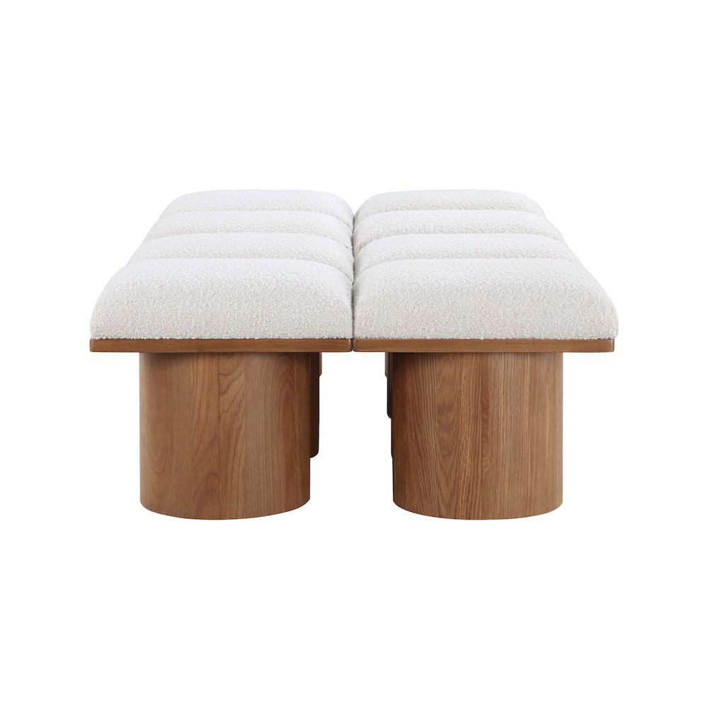 Pavilion Cream Boucle Fabric Bench