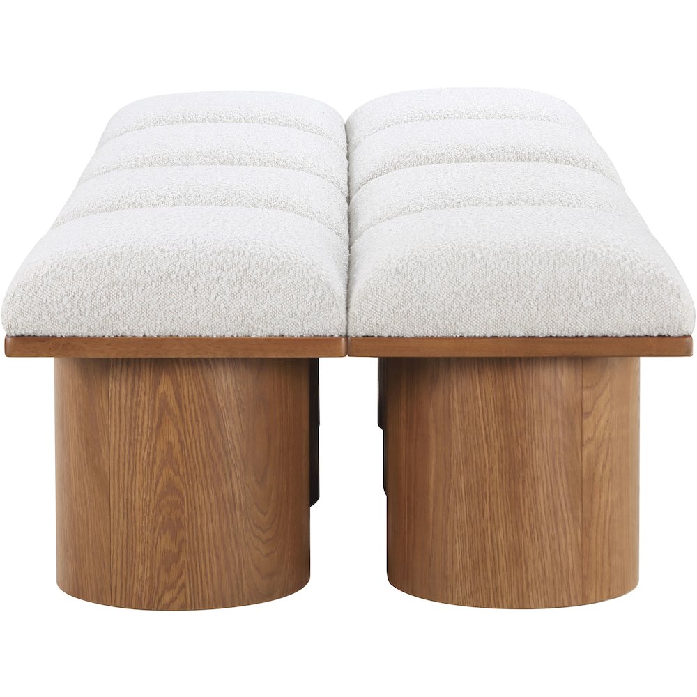 Pavilion Cream Boucle Fabric Bench