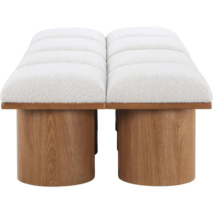Pavilion Cream Boucle Fabric Bench