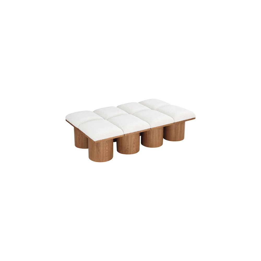 Pavilion Cream Boucle Fabric Bench