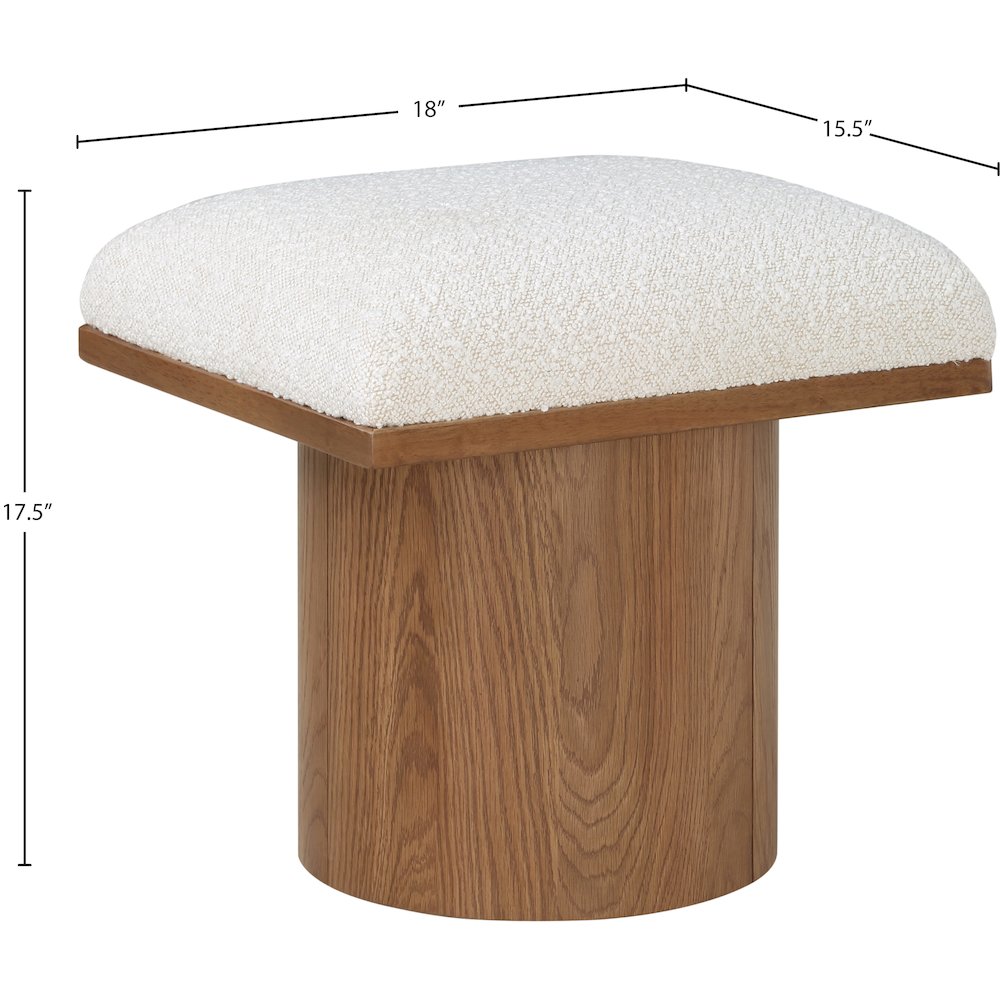Pavilion Cream Boucle Fabric Bench/Stool