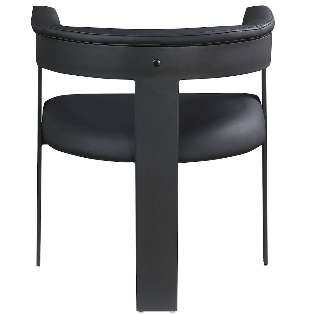 Romeo Black Vegan Leather Dining Chair, Set of 2
