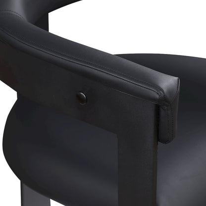 Romeo Black Vegan Leather Dining Chair, Set of 2