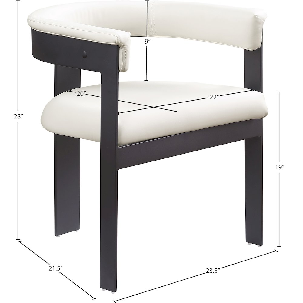 Romeo Cream Vegan Leather Dining Chair, Set of 2