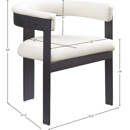 Romeo Cream Vegan Leather Dining Chair, Set of 2