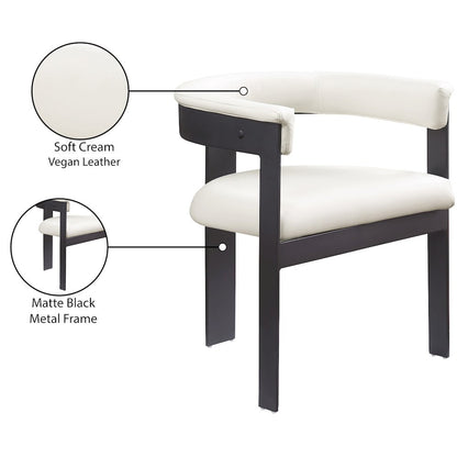 Romeo Cream Vegan Leather Dining Chair, Set of 2