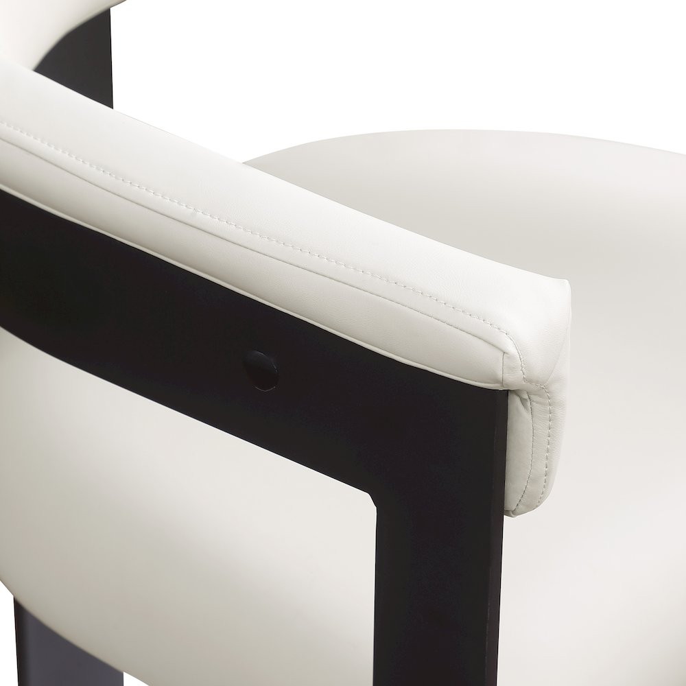 Romeo Cream Vegan Leather Dining Chair, Set of 2