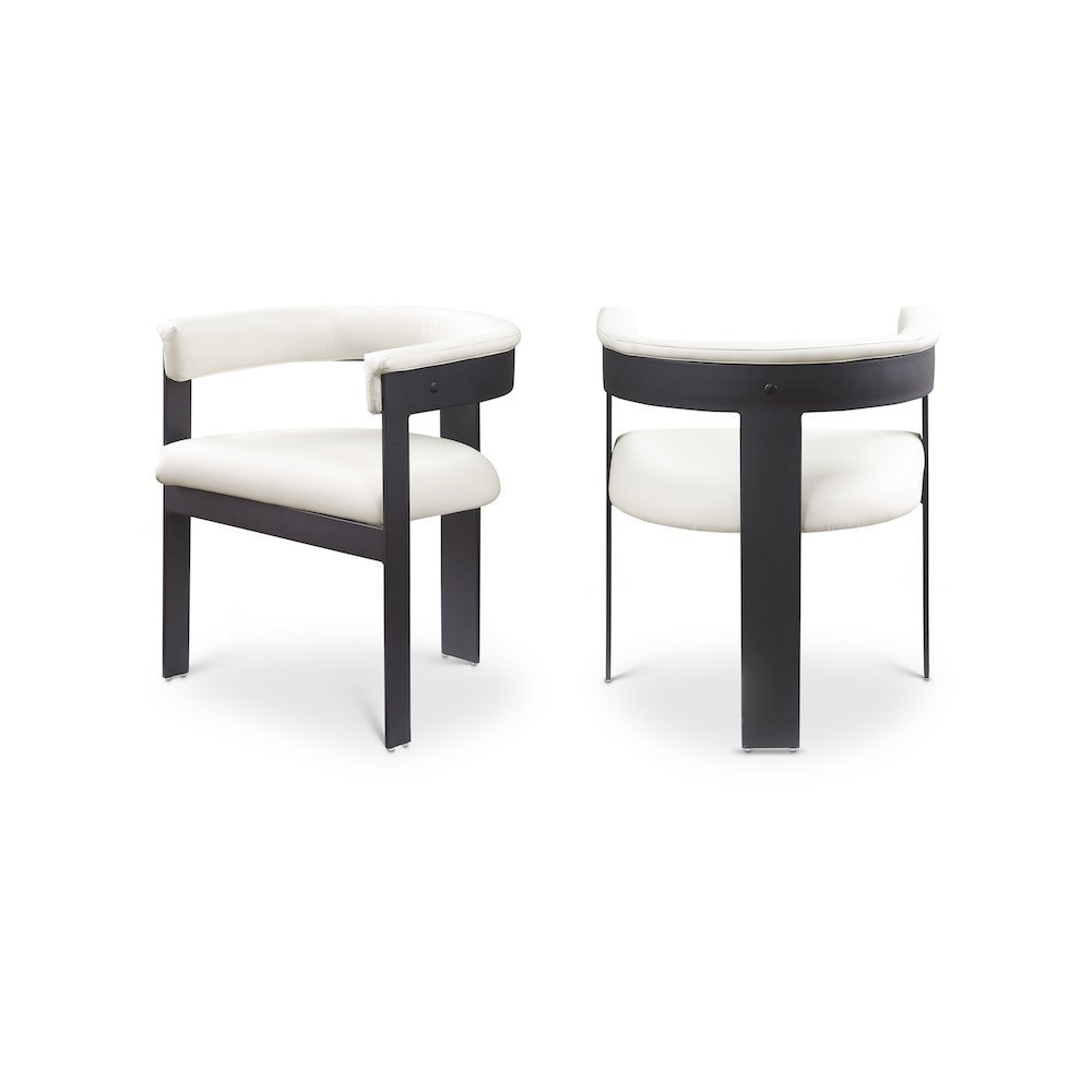 Romeo Cream Vegan Leather Dining Chair, Set of 2