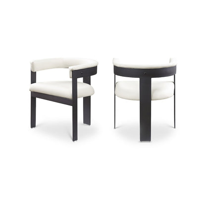 Romeo Cream Vegan Leather Dining Chair, Set of 2