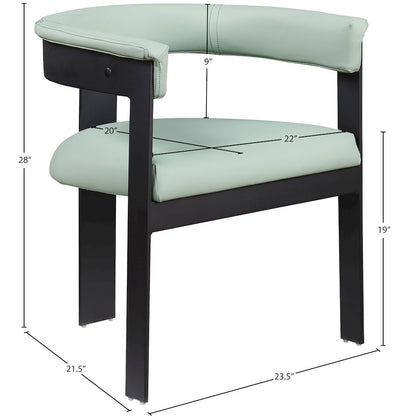 Romeo Mint Green Vegan Leather Dining Chair, Set of 2