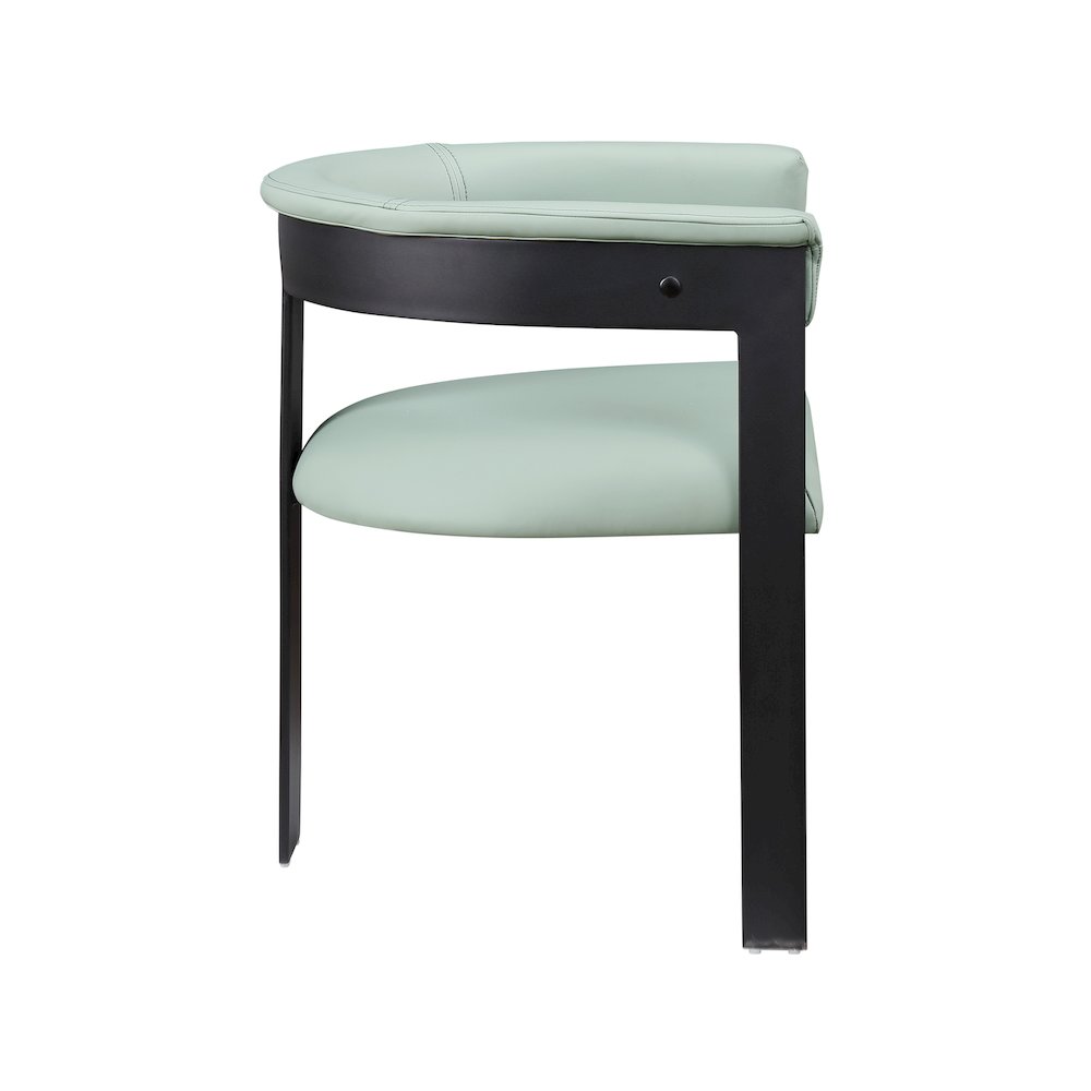 Romeo Mint Green Vegan Leather Dining Chair, Set of 2