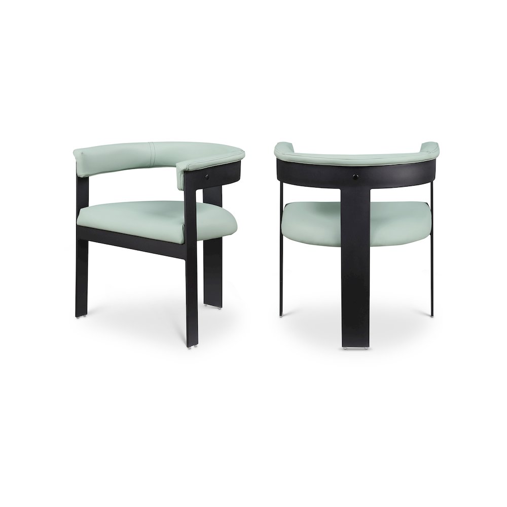 Romeo Mint Green Vegan Leather Dining Chair, Set of 2