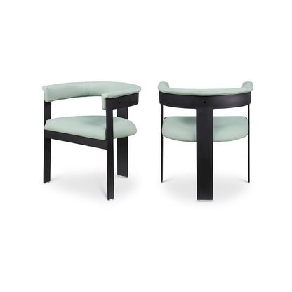 Romeo Mint Green Vegan Leather Dining Chair, Set of 2