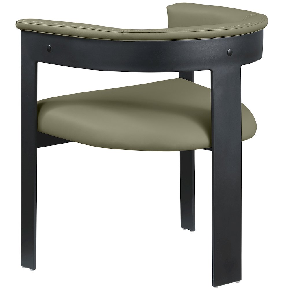 Romeo Olive Green Vegan Leather Dining Chair, Set of 2