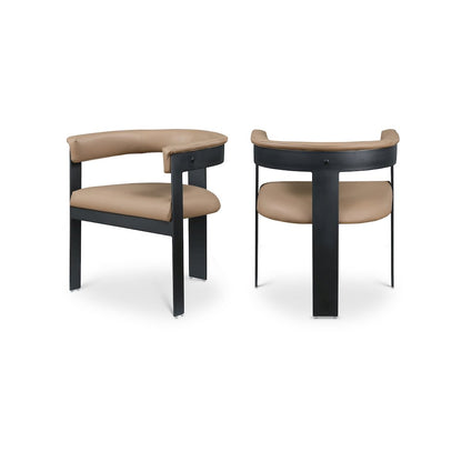 Romeo Tan Vegan Leather Dining Chair, Set of 2
